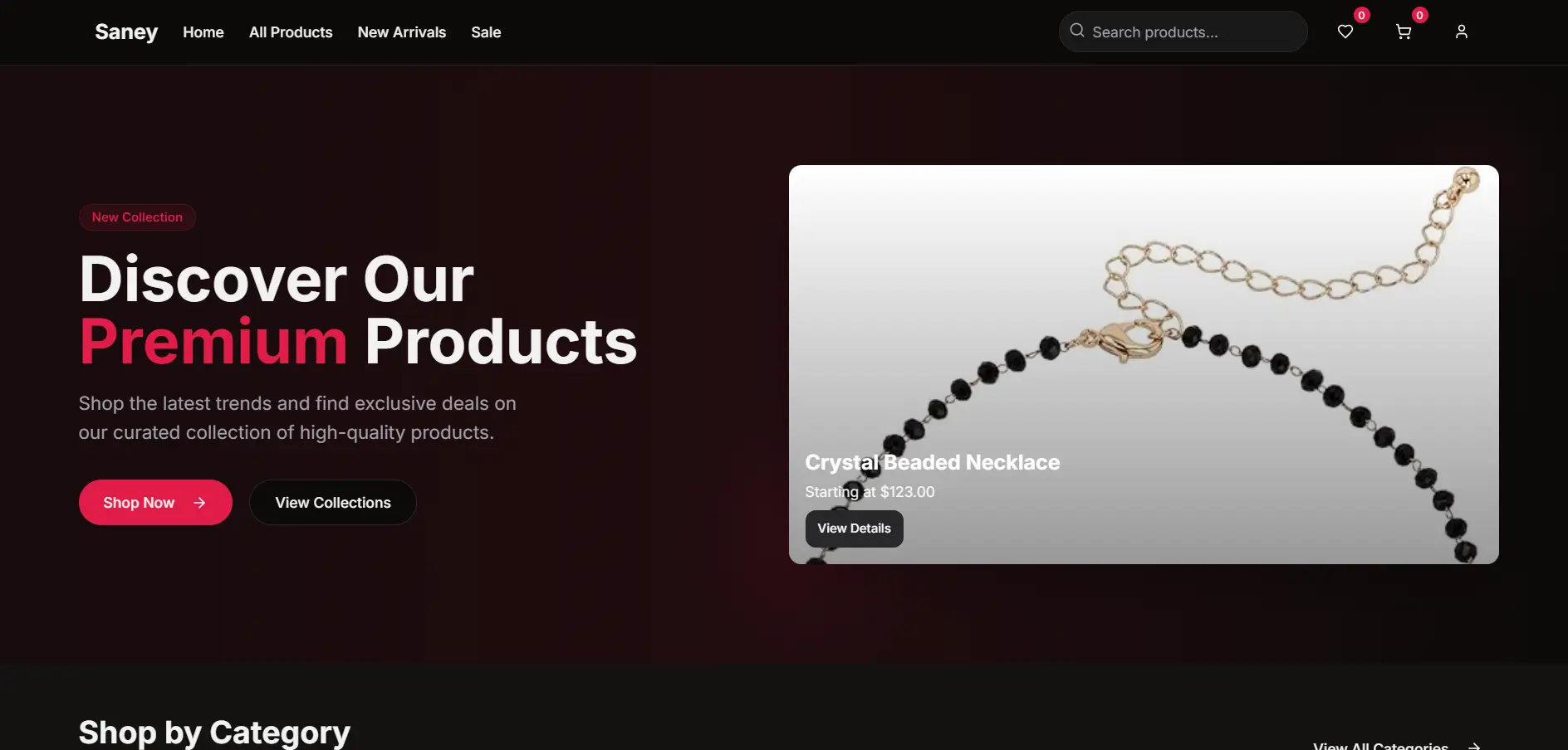 Saney ecommerce screenshot